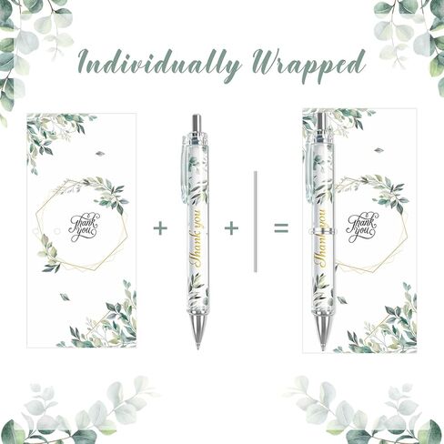 Auch Wedding Favors for Guests – 50 Set Elegant Botanical Thank You Ballpoint Pens with Matching Cards & Bags, Bridal Shower & Wedding Thank You Gifts in Saudi Arabia