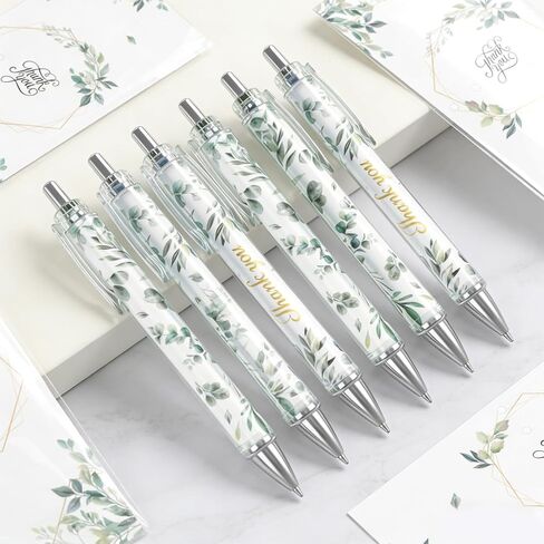 Auch Wedding Favors for Guests – 50 Set Elegant Botanical Thank You Ballpoint Pens with Matching Cards & Bags, Bridal Shower & Wedding Thank You Gifts in Saudi Arabia