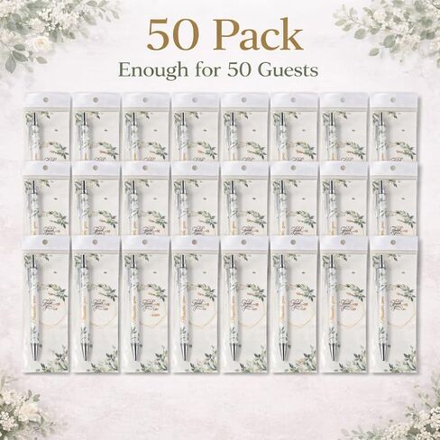 Auch Wedding Favors for Guests – 50 Set Elegant Botanical Thank You Ballpoint Pens with Matching Cards & Bags, Bridal Shower & Wedding Thank You Gifts in Saudi Arabia