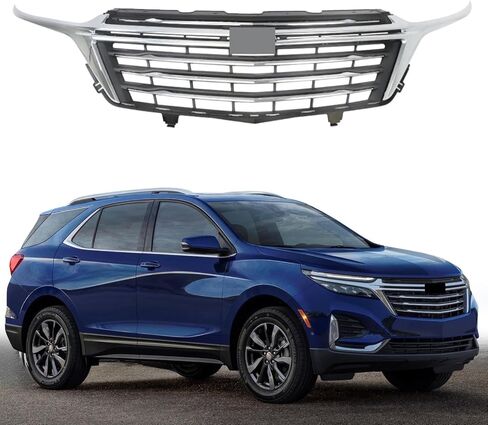 Grill Chrome Fit For 2022-2023 Chevrolet Equinox Front Bumper Upper Grille w/Chrome Trim Grill Chrome Gloss in Kuwait