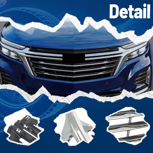 Grill Chrome Fit For 2022-2023 Chevrolet Equinox Front Bumper Upper Grille w/Chrome Trim Grill Chrome Gloss in Kuwait
