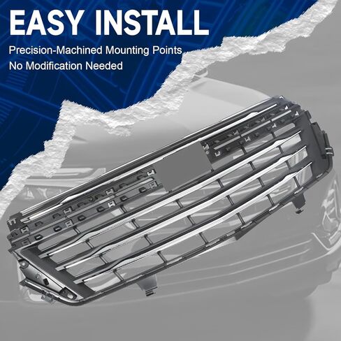 Grill Chrome Fit For 2022-2023 Chevrolet Equinox Front Bumper Upper Grille w/Chrome Trim Grill Chrome Gloss in Kuwait