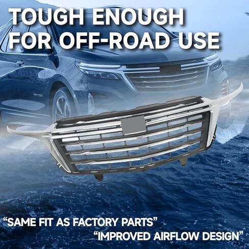 Grill Chrome Fit For 2022-2023 Chevrolet Equinox Front Bumper Upper Grille w/Chrome Trim Grill Chrome Gloss in Kuwait