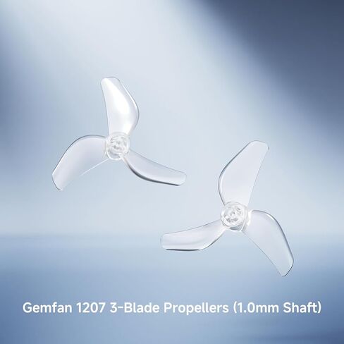 BETAFPV 12pcs Gemfan 1207 3-Blade Propellers with 1.0mm Shaft Compatible with 0702 0802 Series Brushless Motors, 1S FPV Racing Freestyle Whoop Drone Quadcopter Like Air65 II - Transparent in Kuwait