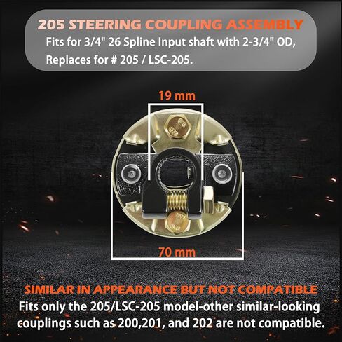 205 Steering Coupling Assembly Rag Joint - 3/4" 26 Spline Input Shaft With 2-3/4" OD Compatible with GMC, Chevy Chevrolet, Buick, Cadillac,Pontiac, Oldsmobile, Dodge, Isuzu in Saudi Arabia