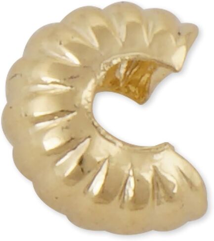 50 Pieces 4mm 14k Gold Filled Corrugated Crimp Cover Beads Cord Ends for Jewelry Making in Saudi Arabia