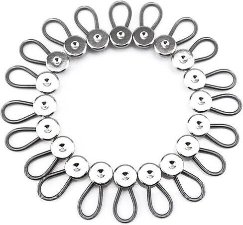 20pcs Metal Elastic Collar Extenders Button Extenders for Shirt Dress Trouser Coat Collars Pants in Kuwait