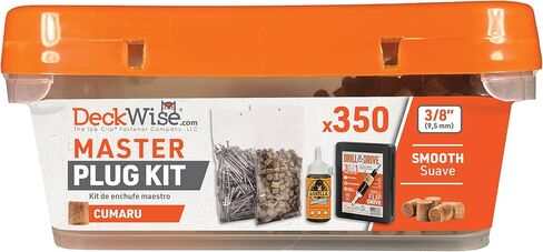DeckWise (Cumaru) Hardwood Master Plug Kit, 3/8" Tapered Hardwood Plugs and Stainless Steel Screws (350 CT. KIT) in Saudi Arabia