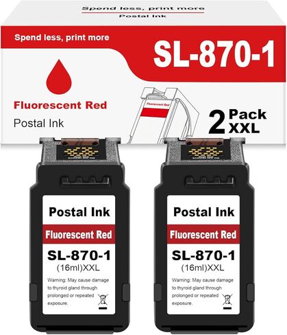 High Capacity SL-870-1 XXL Red Ink Cartridge Compatible with Pitney Bowes SL870-1 SL8701 Fluorescent Red Ink Replacement for The PB SendPro Mailstation Series Postage Meter (CSD1)(16ml 4Pack) in Saudi Arabia