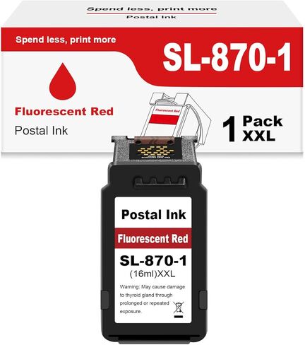 High Capacity SL-870-1 XXL Red Ink Cartridge Compatible with Pitney Bowes SL870-1 SL8701 Fluorescent Red Ink Replacement for The PB SendPro Mailstation Series Postage Meter (CSD1)(16ml 4Pack) in Kuwait
