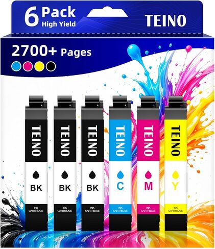 TEINO Remanufactured Ink Cartridge Replacement for Epson 232 Ink Cartridges Combo Pack Works with Expression XP-4200 XP-4205 Workforce WF-2930 WF-2950 Printer (6 Pack Replacement for Epson 232XL) in Saudi Arabia