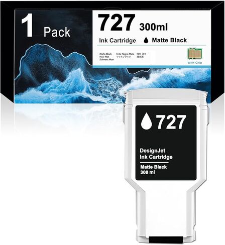727 Ink Cartridges Professional 300ml Matte Black Ultra-Large Capacity C1Q12A Replacement for HP 727 Ink Cartridge for HP DesignJet T920 T930 T1530 T1500 T2500 T2530 Printers in Saudi Arabia