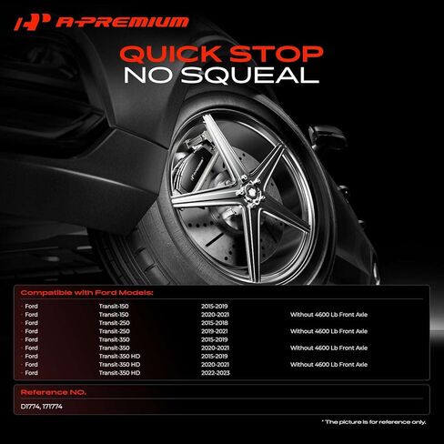 مجموعة وسادات الفرامل الأمامية المصنوعة من السيراميك A-Premium متوافقة مع موديلات Ford - Transit-150 Transit150 2015-2021، Transit-250 2015-2021، Transit-350 2015-2021، Transit-350 HD 2015-2023، 4 عبوات in Kuwait