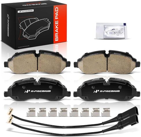 مجموعة وسادات الفرامل الأمامية المصنوعة من السيراميك A-Premium متوافقة مع موديلات Ford - Transit-150 Transit150 2015-2021، Transit-250 2015-2021، Transit-350 2015-2021، Transit-350 HD 2015-2023، 4 عبوات in Kuwait