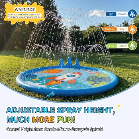 Peradix 3-in-1 Splash Pad for Kids, 67" Sprinkler Play Mat with 6 Rings – Toddler Summer Toys for Boys Girls & Family, Baby Splash Pad for Outside Backyard Garden Lawn Water Game in Saudi Arabia