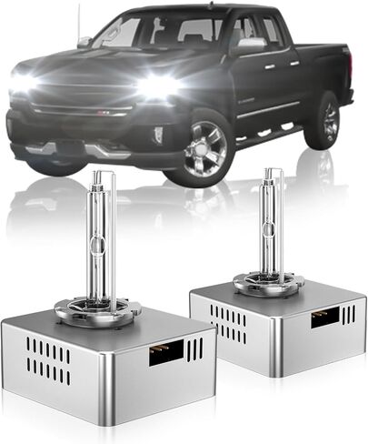 D5S HID Xenon Headlight Bulb Fit for Chevy 2016 2017 2018 Silverado 1500 LT LTZ LS WT 2018 2019 2020 2021 Equinox, 6000K Bright White, 35W OEM High Low Beam Xenon Lights, Pack of 2 in Saudi Arabia
