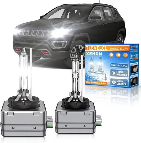 Fit for Jeep 2014-2021 Grand Cherokee 2017-2021 Compass 2014-2019 Cherokee D3S HID Xenon Headlight Bulbs, Upgraded 35W High Low Beam Bi-Xenon Light Bulb Replace, 8000K White Blue, Pack of 2 in Saudi Arabia
