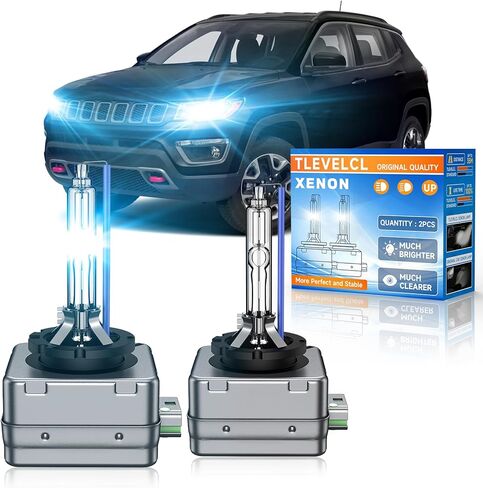 Fit for Jeep 2014-2021 Grand Cherokee 2017-2021 Compass 2014-2019 Cherokee D3S HID Xenon Headlight Bulbs, Upgraded 35W High Low Beam Bi-Xenon Light Bulb Replace, 8000K White Blue, Pack of 2 in Saudi Arabia