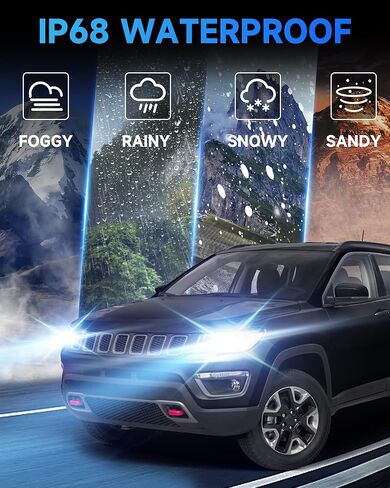 Fit for Jeep 2014-2021 Grand Cherokee 2017-2021 Compass 2014-2019 Cherokee D3S HID Xenon Headlight Bulbs, Upgraded 35W High Low Beam Bi-Xenon Light Bulb Replace, 8000K White Blue, Pack of 2 in Saudi Arabia