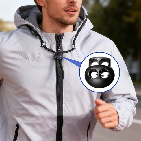 20Pcs Spring Cord Lock End Stopper Fastener Slider Toggles Clip - Double Hole Round Plastic for Drawstrings Lanyard Paracord Elastic Bungee Shock Cord Rope - Shoe Lace Tie Locks - Shoelace Lace Lock in Saudi Arabia