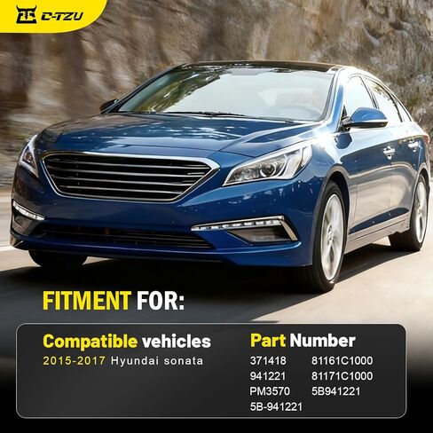 Hood Struts Lift Support for Hyundai Sonata 2015-2017 - OEM Replacement Shocks, Compatible with Eco/GL/GLS/Limited/Premium/SE/Sport/Ultimate, OEM# 81161C1000, 2 Pcs in Kuwait