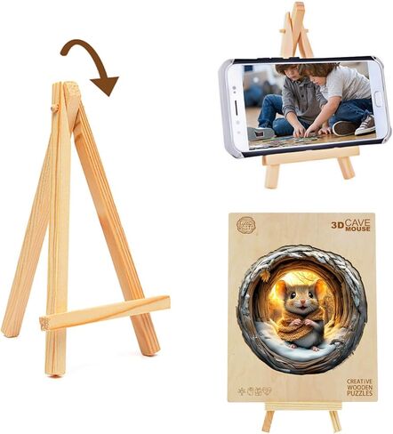 KAAYEE Wooden Puzzles for Adults 300 Pieces Visual 3D Mouse Wooden Jigsaw Puzzles for Adults Animal Wood Puzzle Gifts for Mother's Day Adults Kids Mouse Puzzle(13.4 * 13.3in) in Saudi Arabia