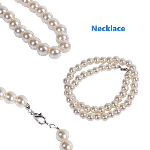 Vonokee Old Lady Costume Set 6Pcs-Grandmother Wig,Wig Caps, Madea Granny Glasses, Eyeglass Retainer Chain,Pearl Necklace and Grandma Cane in Saudi Arabia