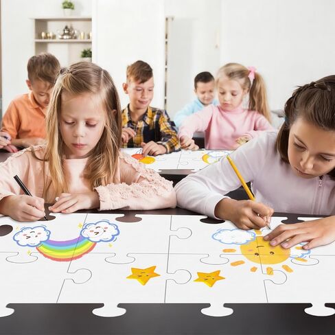 8.5x8.9'' Large White Blank Puzzle Pieces Oversize White Cardboard Puzzles to Draw on Make Your Own Jigsaw Puzzle for Classroom Huge Art Display Decor Adult DIY Arts Crafts Projects 40Pcs in Saudi Arabia