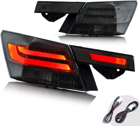 مجموعة مصابيح LED الخلفية من VLAND لسيارة Honda Inspire JDM 2008 2009 2010 2012 فقط، (ليست لسيارة Coupe & Accord Sedan LX، LX-P، EXL، EX6)، جوانب السائق والراكب (4 قطع)، عدسات مدخنة in Kuwait