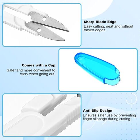 6 PCS U Shaped Portable Scissors Portable Multipurpose Scissor U-Type Small Cutter with Protective Safety Cover Needlework Sewing Scissors for Yarn Cross-Stitch Thread, Sewing Craft DIY in Saudi Arabia