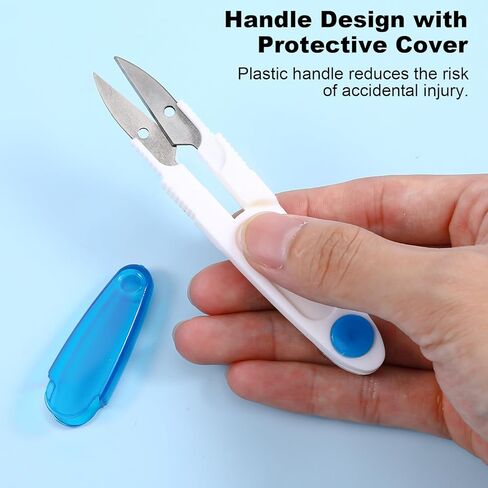 6 PCS U Shaped Portable Scissors Portable Multipurpose Scissor U-Type Small Cutter with Protective Safety Cover Needlework Sewing Scissors for Yarn Cross-Stitch Thread, Sewing Craft DIY in Saudi Arabia
