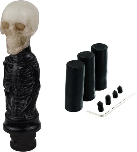 Abfer Shifter Knob Handle Skull Gear Shift Knobs Car Shifting Lever Stick Fit Most Manual Automatic Cars Trucks, Black in Kuwait