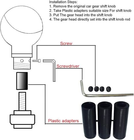 Abfer Shifter Knob Handle Skull Gear Shift Knobs Car Shifting Lever Stick Fit Most Manual Automatic Cars Trucks, Black in Kuwait