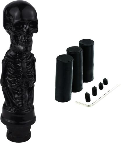 Abfer Shifter Knob Handle Skull Gear Shift Knobs Car Shifting Lever Stick Fit Most Manual Automatic Cars Trucks, Black in Kuwait