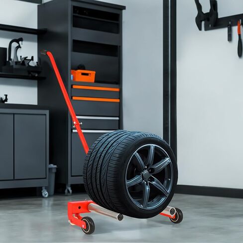 Tire Dolly for Changing Tires, Adjustable Wheel Dolly with Dual Rollers, One-Person Tire Installation Tool for Car, SUV & Light Truck Tires up to 31.5", 330 LBS Capacity, Tire Mounting Dolly in Saudi Arabia