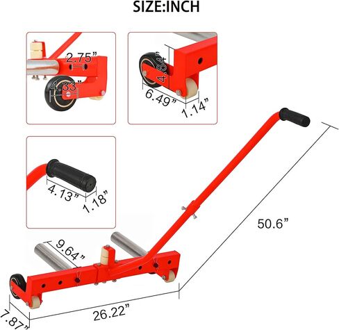 Tire Dolly for Changing Tires, Adjustable Wheel Dolly with Dual Rollers, One-Person Tire Installation Tool for Car, SUV & Light Truck Tires up to 31.5", 330 LBS Capacity, Tire Mounting Dolly in Saudi Arabia