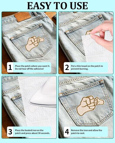 Fist Bump Embroidered Iron On Patches, 2.95 Inches Daddy Daughter Mother Son Matching Sew On Applique, Decorative Patches for Trucker Hats, Jackets, Jeans, Backpacks, Pack of 5 in Saudi Arabia