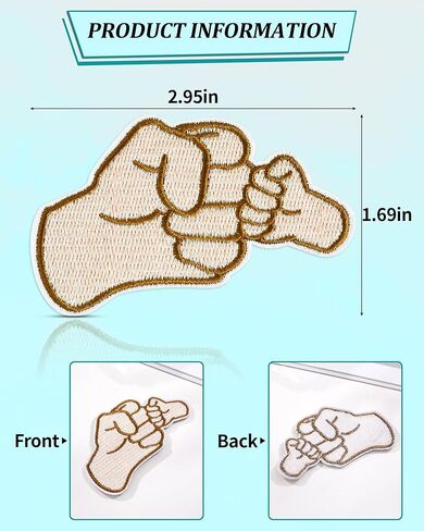 Fist Bump Embroidered Iron On Patches, 2.95 Inches Daddy Daughter Mother Son Matching Sew On Applique, Decorative Patches for Trucker Hats, Jackets, Jeans, Backpacks, Pack of 5 in Saudi Arabia