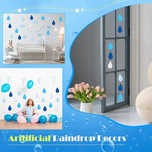 MixTeach 360 جهاز كمبيوتر شخصى صغير قطرة المطر القواطع 2 بوصة لوحة نشرة المطر القواطع على الوجهين ورقة قطرة المطر يموت قطع قطرة المطر الفصول الدراسية جدار ديكور للمدرسة حزب الصيف موضوع الطقس in Kuwait