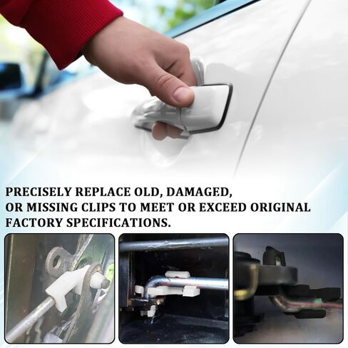 Door Lock Rod Clip, Door Handle Lock Rod Hood Latch Locking Push Clip Kit, Left & Right Tailgate Handle Lever End Retainer Clips Replace 4003672R 4003673L Car Accessories for Truck SUV（5 Set） in Kuwait