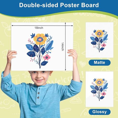 20 Pcs 14"x18" White Poster Board Paper Bulk, 250 GSM Blank Poster Paper Vision Board Cardstock for Graphic Display Arts Crafts Drawing Classroom Projects Presentations Scrapbook Backing Signs in Kuwait