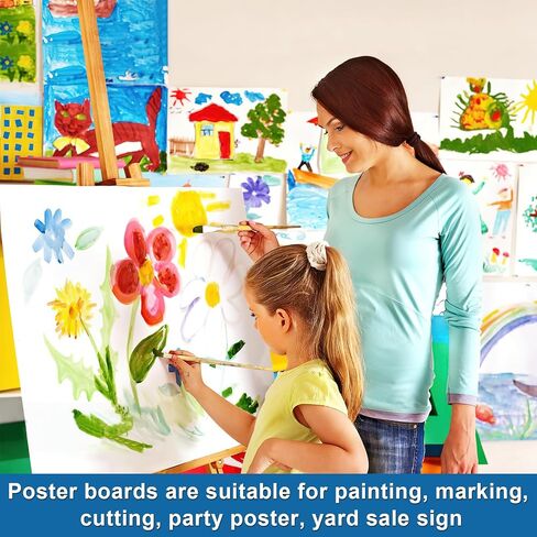20 Pcs 14"x18" White Poster Board Paper Bulk, 250 GSM Blank Poster Paper Vision Board Cardstock for Graphic Display Arts Crafts Drawing Classroom Projects Presentations Scrapbook Backing Signs in Kuwait
