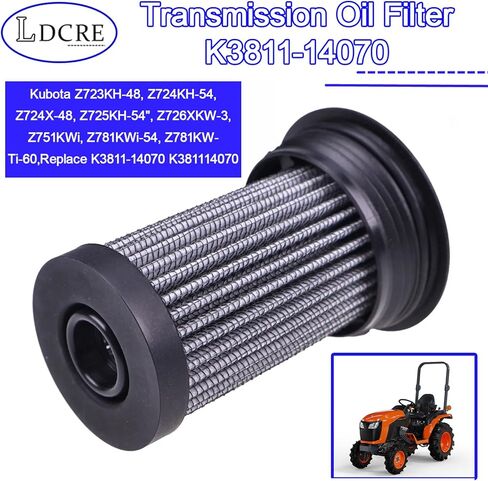 Transmission Oil Filter K3811-14070, Compatible with Kubota Z723KH-48, Z724KH-54, Z724X-48, Z725KH-54", Z726XKW-3, Z751KWi, Z781KWi-54, Z781KWTi-60,Replace K3811-14070 K381114070 in Kuwait