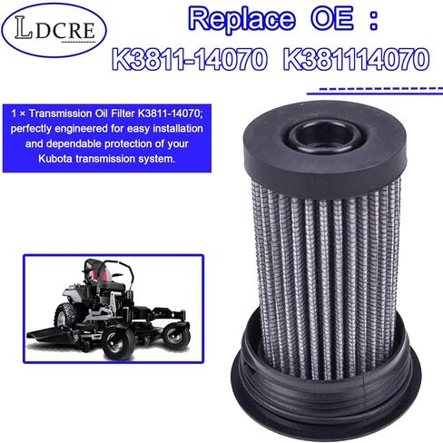 Transmission Oil Filter K3811-14070, Compatible with Kubota Z723KH-48, Z724KH-54, Z724X-48, Z725KH-54", Z726XKW-3, Z751KWi, Z781KWi-54, Z781KWTi-60,Replace K3811-14070 K381114070 in Kuwait