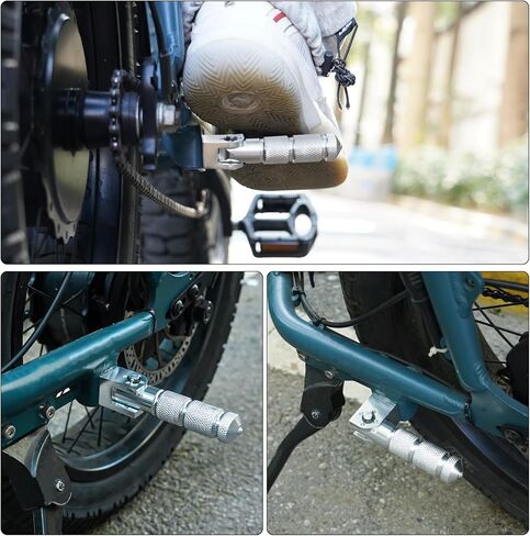 Passenger Foot pegs, Foldable Non-Slip Passenger Footrest Pegs, M8 Rearsets Foot Rest Pegs Pedals for Super 73, Honda, Suzuki, Ducati, Kawasaki, Aprilia,Triumph in Saudi Arabia