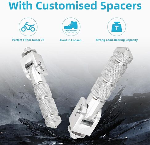 Passenger Foot pegs, Foldable Non-Slip Passenger Footrest Pegs, M8 Rearsets Foot Rest Pegs Pedals for Super 73, Honda, Suzuki, Ducati, Kawasaki, Aprilia,Triumph in Saudi Arabia