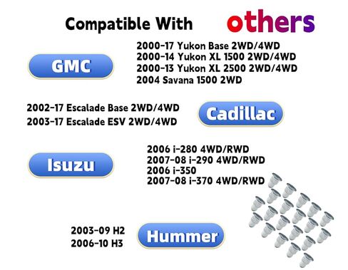 DEWHEL 20PCS Alignment Cam Guide Pins Camber Pins Compatible with Avalanche Silverado Tahoe Suburban GMC Sierra Savana Yukon Cadillac Escalade Hummer H2 H3 in Saudi Arabia