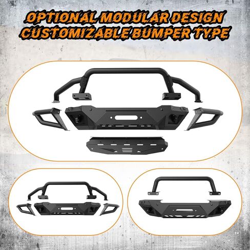 مصد ROXX المعياري لـ 2021-2026 Ford Bronco [ليس للطراز الرياضي]، المصد الأمامي Ford Bronco مع قضيب الثور الأنبوبي/لوحة الانزلاق/حامل الكاميرا الأمامية/لوحة الونش/فتحة الرادار in Kuwait