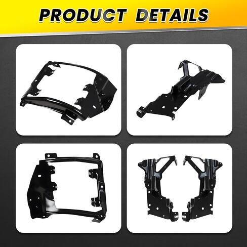 Left and Right Side Front Inner/Outer Bumper Brackets Compatible with 2016-2018 Silverado 1500 GM1063113 GM1062113 84029774 84029775 Bumper Bracket Set Black in Kuwait