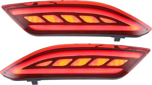 Rear Bumper Reflector LED Fog Brake Tail Turn Signal Light 33505T7SA01 33555T7SA01 Red Yellow for Honda HR-V 2015-2021 Red Lens (Set of 2) in Saudi Arabia